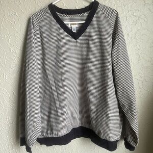 Talbots Black and White gingham Checkered V-Neck golf/tennis/ pickleball top